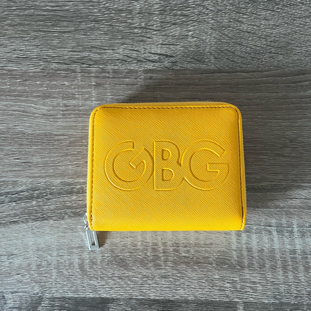 Guess By Guess Yellow Zipper Compact Wallet